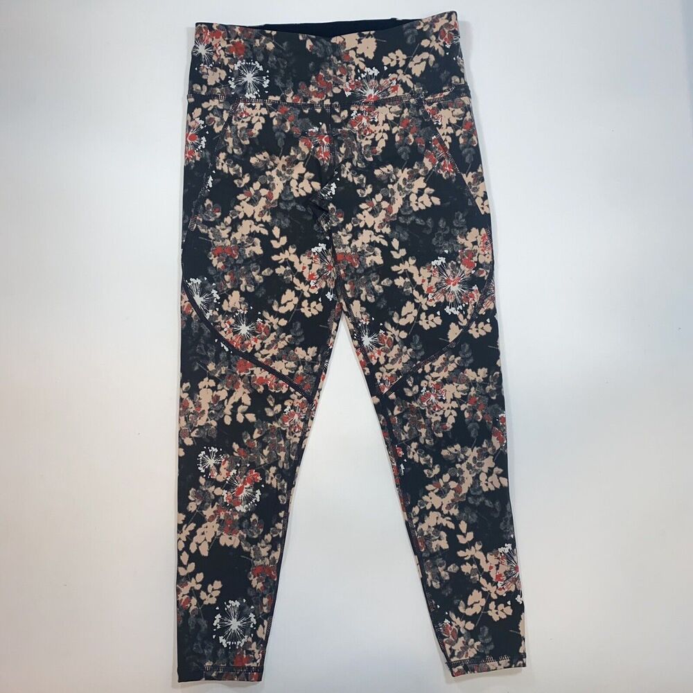 Sweaty Betty The Power Womens Leggings Size Small 7/8 Length Cropped Gray Floral